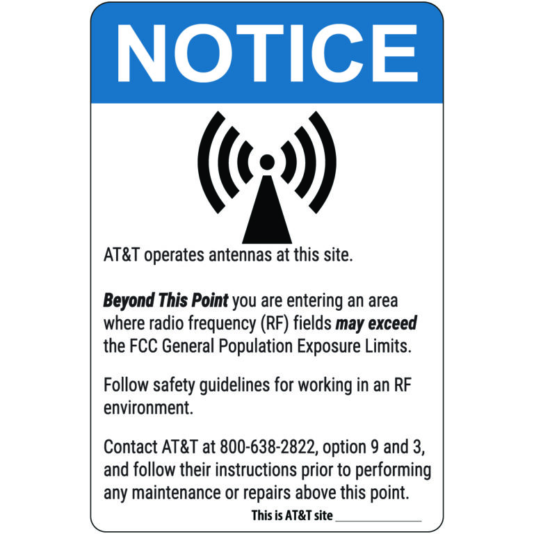 AT&T RF Signage (Notice 2) - Tower Supply Co